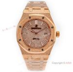 N9 Factory Swiss 3120 Audemars Piguet Royal Oak Frosted Gold Watch Diamond Dial